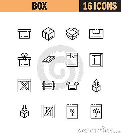 Box icon set Vector Illustration