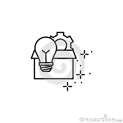 Box, light bulb, wrench icon. Element of modern business icon Stock Photo