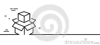 Box line icon. Delivery parcel sign. Packing boxes. Minimal line pattern banner. Vector Vector Illustration
