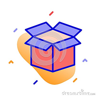 Box, logistic, delivery box, open box fully editable vector icon Vector Illustration