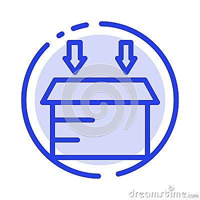 Box, Logistic, Open Blue Dotted Line Line Icon Vector Illustration