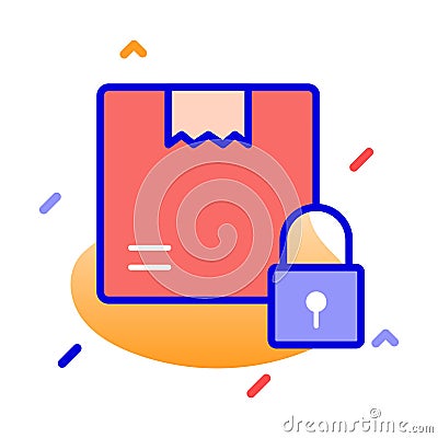 Box, logistic security, lock, secure fully editable vector icon Vector Illustration