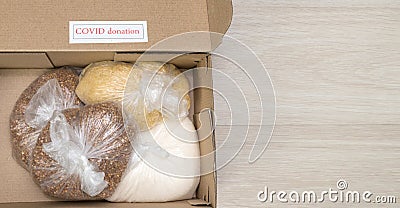 box with long term food supplies Stock Photo