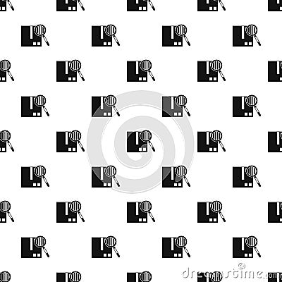 Box and magnifying glass pattern, simple style Vector Illustration