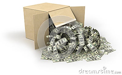 Box of money Stock Photo