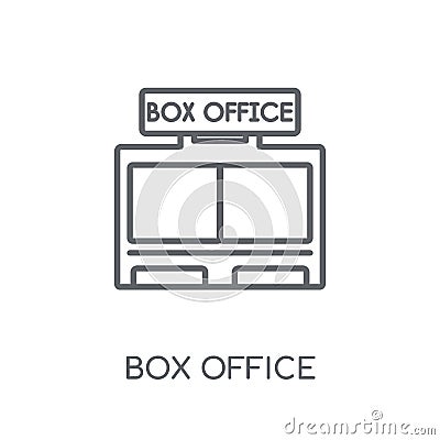 box office linear icon. Modern outline box office logo concept o Vector Illustration