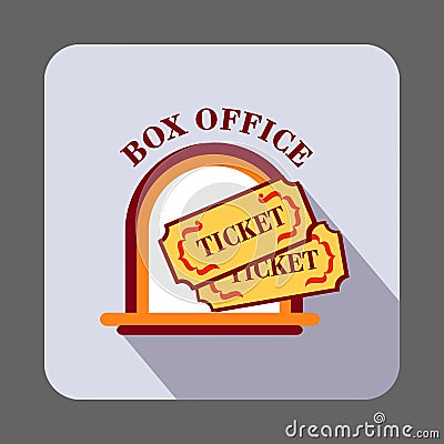 Box office ticket concept background, cartoon style Vector Illustration