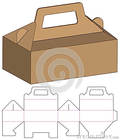 Box packaging die cut template design. 3d mock-up Vector Illustration