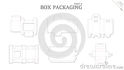 Box packaging minimal and mockup die cut template Vector Vector Illustration