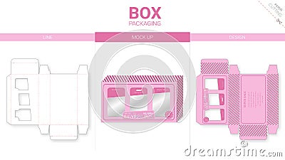 Box packaging and mockup die cut template Vector Illustration