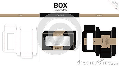 Box packaging and mockup die cut template Vector Illustration