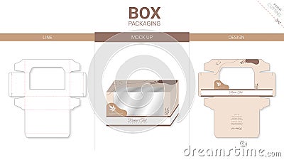 Box packaging and mockup die cut template Vector Illustration