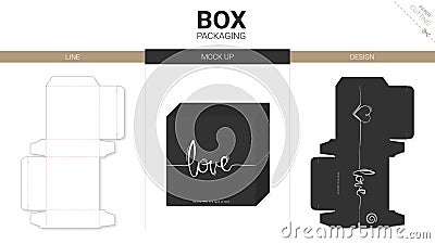 Box packaging and mockup die cut template Vector Illustration