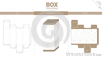 Box packaging and mockup die cut template Vector Illustration