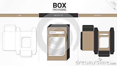 Box packaging and mockup die cut template Vector Illustration