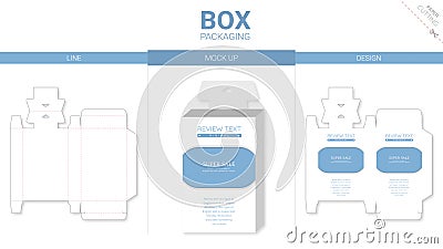 Box packaging and mockup die cut template Vector Illustration