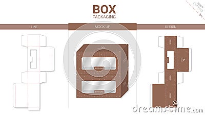 Box packaging and mockup die cut template Vector Illustration