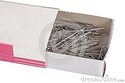 Box paper clips for paper Stock Photo