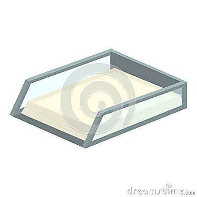 Box paper tray icon cartoon vector. Case empty Vector Illustration