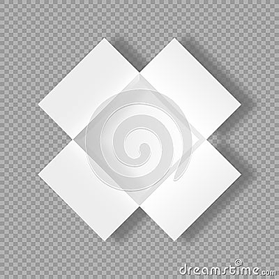 Realistic open box. 3d cardboard mockup with shadow on transparent background. Empty carton paper square. Open gift box Vector Illustration