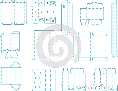 Box template collection 02 eps Vector Illustration