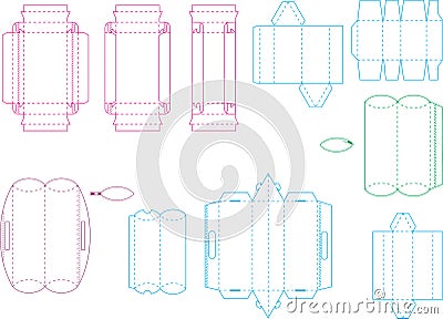 Box template collection 06 eps Vector Illustration