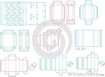 Box template collection 08 eps Vector Illustration