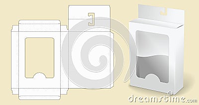Box template. Packaging. White Cardboard Box. Opened White Cardboard Package Box. Vector Illustration