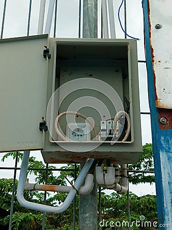 Box to regulate electricity around. Editorial Stock Photo