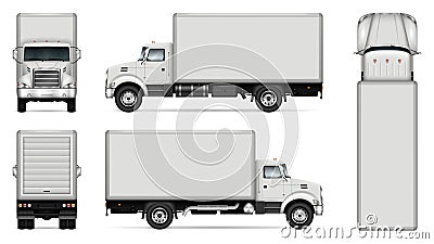 Box truck vector mockup Vector Illustration