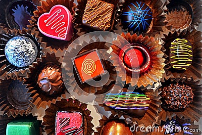 Box of Sweets Praline Chocolate Stock Photo