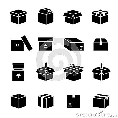 Box vector icons set Vector Illustration