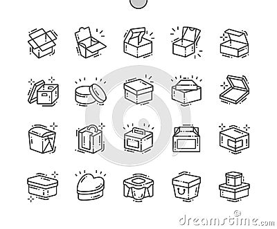 Box Well-crafted Pixel Perfect Vector Thin Line Icons 30 2x Grid for Web Graphics and Apps. Vector Illustration