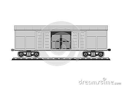 Boxcar with freight Vector Illustration