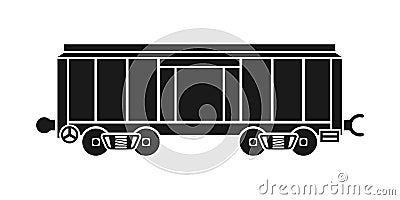 Boxcar, railway wagon Vector Illustration