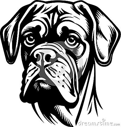 Boxer - black and white vector illustration Vector Illustration
