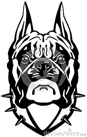 Boxer dog head Vector Illustration