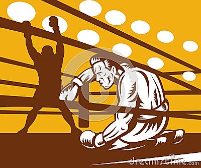 Boxer fighter knockout Vector Illustration