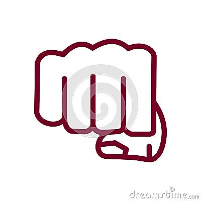 Boxer Fist Punch Icon Vector. Outline Boxer Fist Punch Sign Vector Illustration