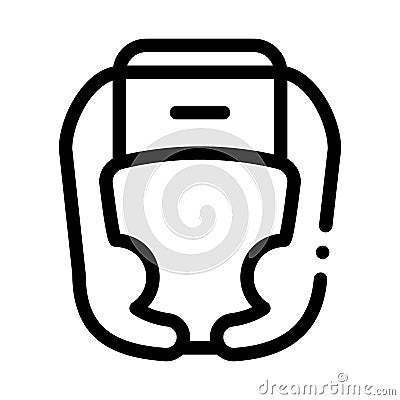 Boxer Helmet Icon Vector Outline Illustration Vector Illustration