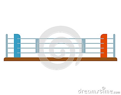 Boxer ring flat isolated. Sport object on white background Vector Illustration