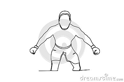 A boxer training for a competition Vector Illustration