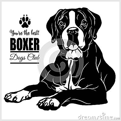 Boxer - vector illustration for t-shirt, logo and template badges Vector Illustration