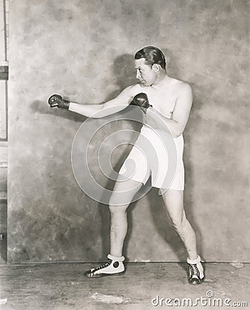Boxers stance Stock Photo