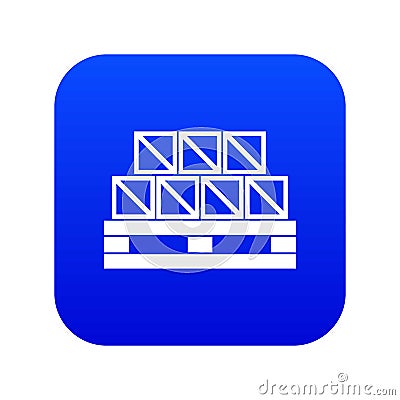 Boxes goods icon digital blue Vector Illustration