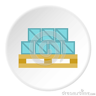 Boxes goods icon, flat style Cartoon Illustration