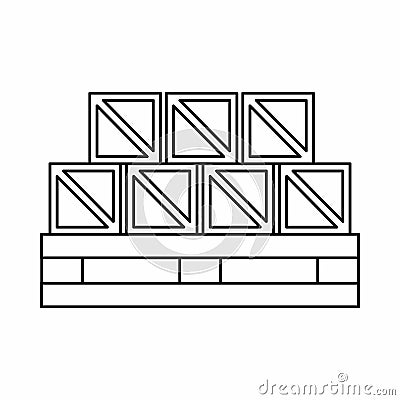 Boxes goods icon, outline style Vector Illustration