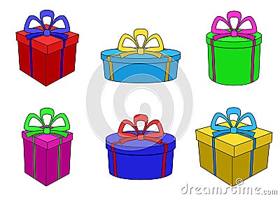 Boxes multi-coloured, different forms Vector Illustration