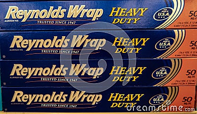 Boxes of Reynolds Wrap Aluminum Foil Editorial Stock Photo