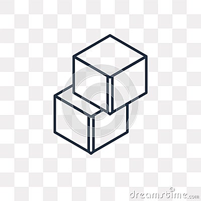 Boxes vector icon isolated on transparent background, linear Box Vector Illustration